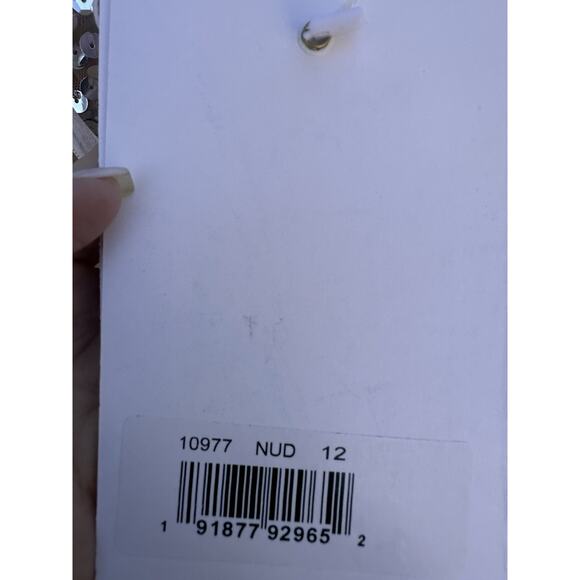 Mac Duggal 10977 Nude One Shoulder Asymmetric Sheer Hand Beaded Mini Dress Sz 12 - Picture 15 of 16